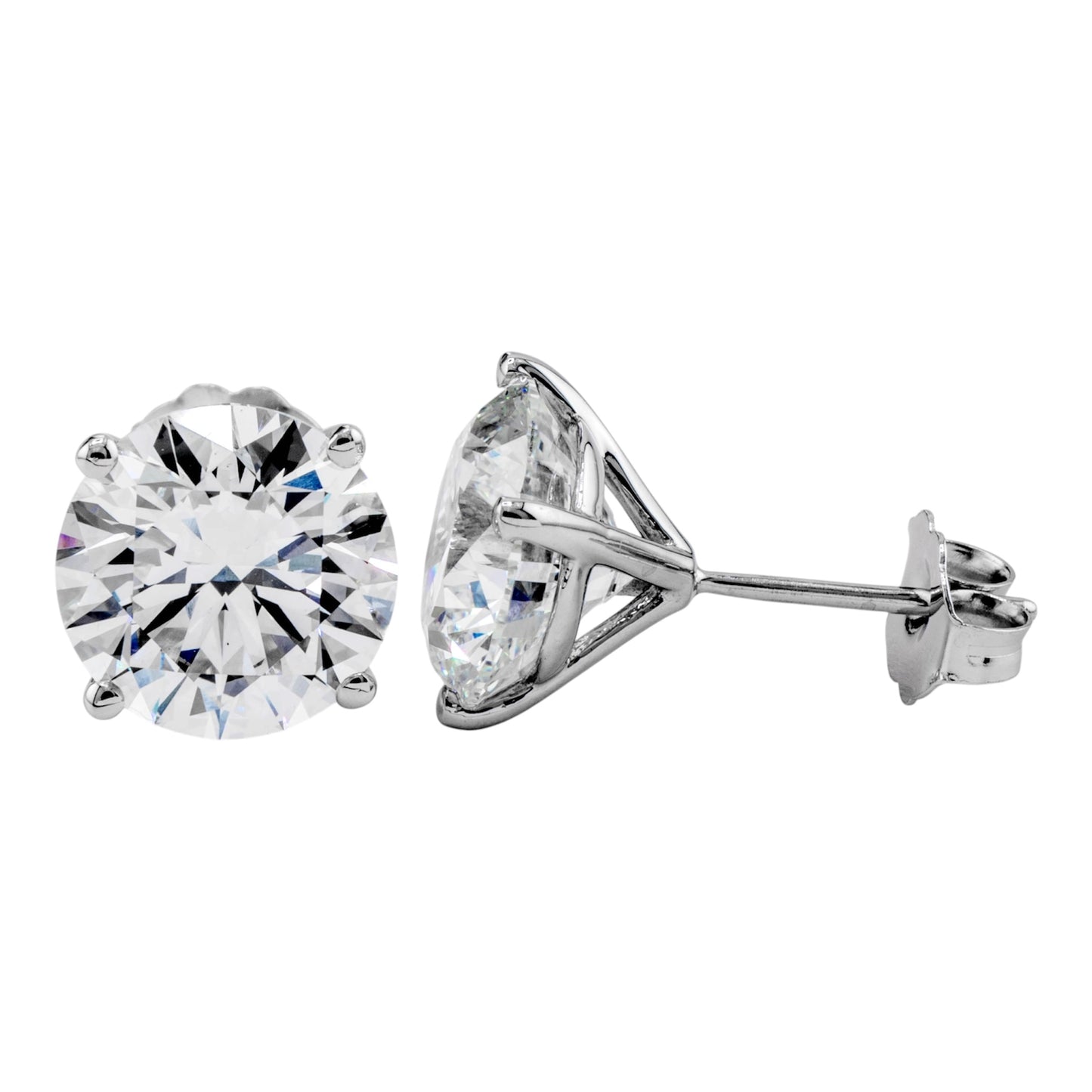 Lab Grown Round Stud Earrings 6.05 TCW