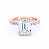 Avery | 4ct Emerald Cut Pavé Band Engagement Ring