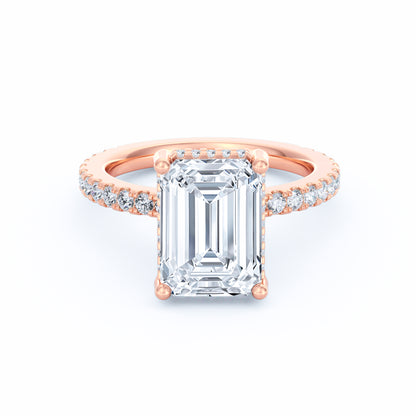 Avery | 4ct Emerald Cut Pavé Band Engagement Ring