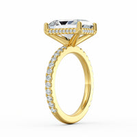 Avery | 4ct Emerald Cut Pavé Band Engagement Ring