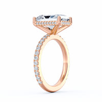 Avery | 4ct Emerald Cut Pavé Band Engagement Ring