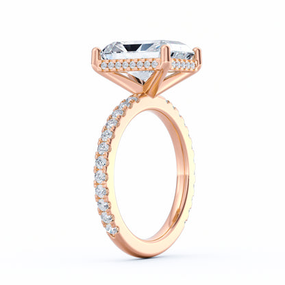 Avery | 4ct Emerald Cut Pavé Band Engagement Ring