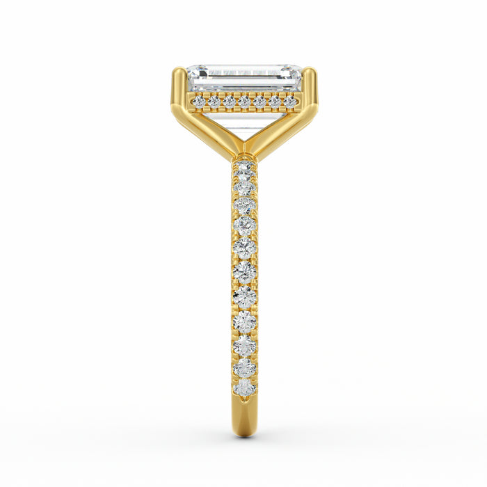 Avery | 4ct Emerald Cut Pavé Band Engagement Ring