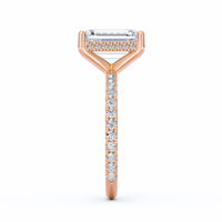 Avery | 4ct Emerald Cut Pavé Band Engagement Ring
