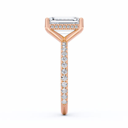 Avery | 4ct Emerald Cut Pavé Band Engagement Ring