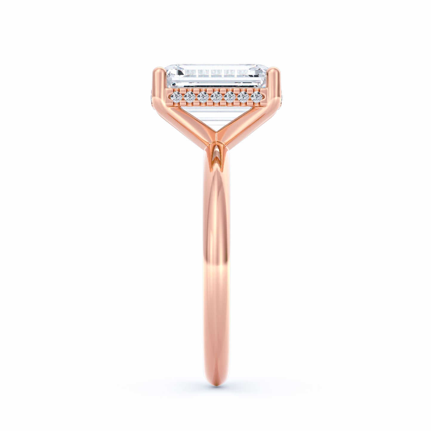 The Sienna | 4ct Emerald Cut Hidden Halo Engagement Ring