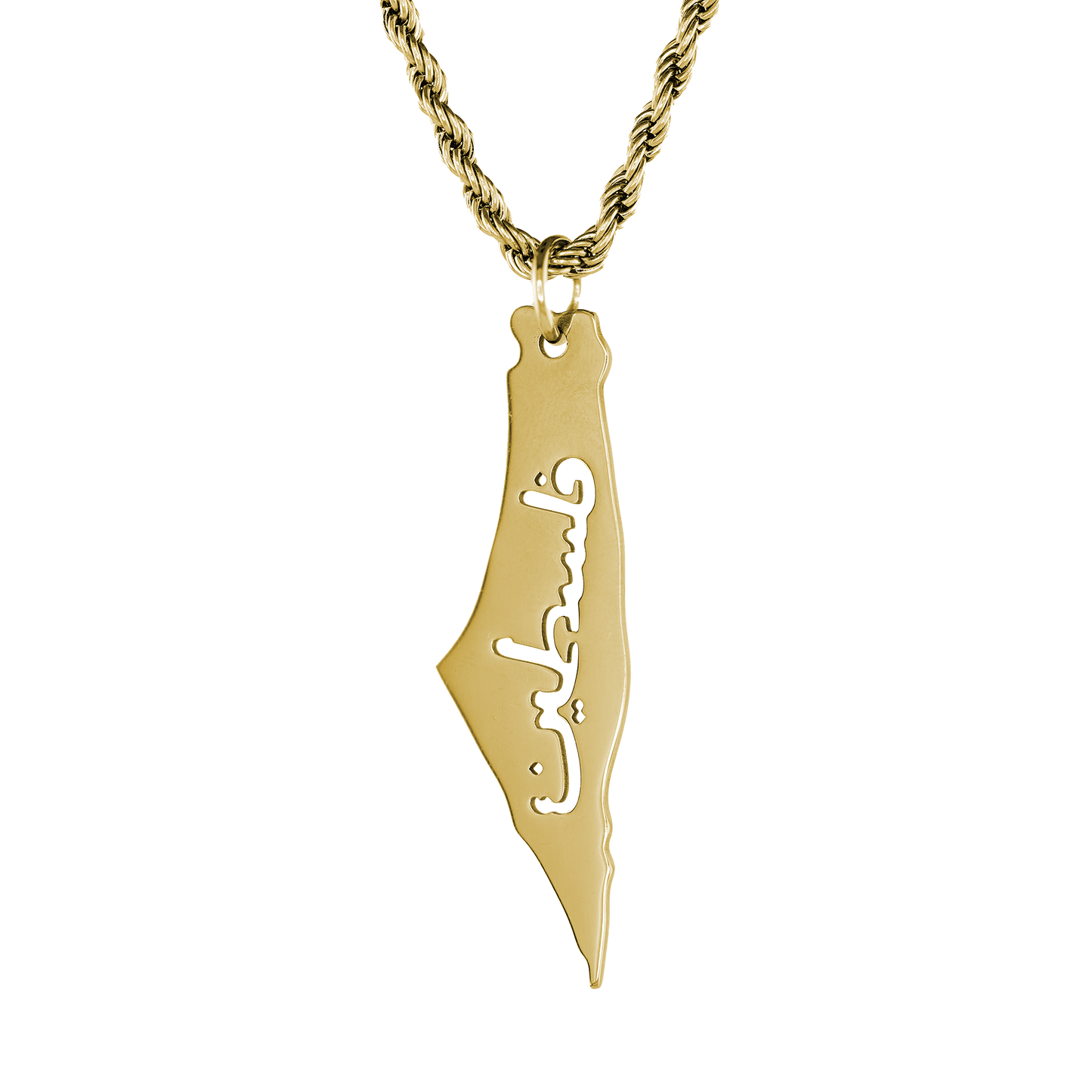 Palestine Map Necklace Large
