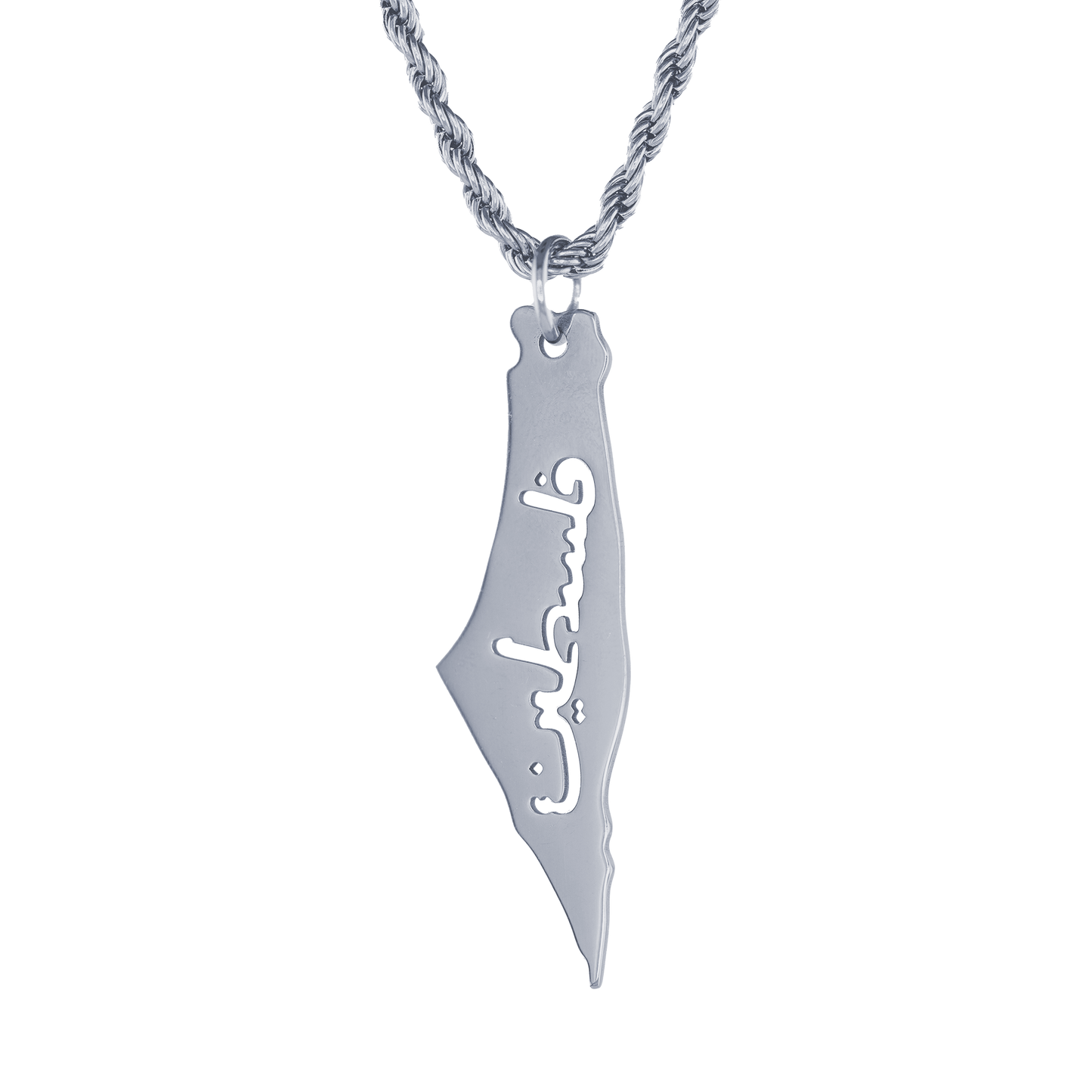 Palestine Map Necklace Large
