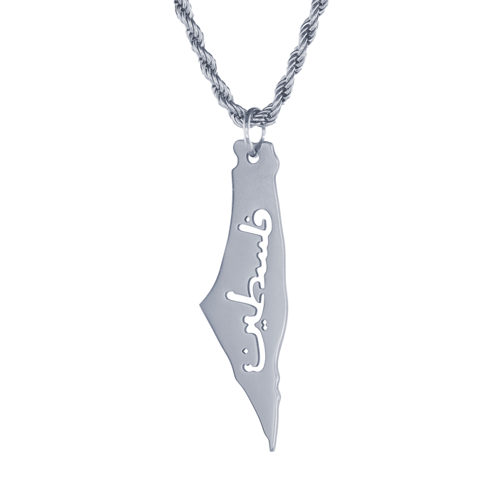 Palestine Map Necklace Large