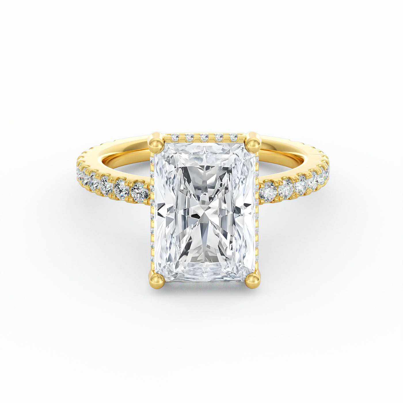 Avery | 4ct Radiant Cut Pavé Band Engagement Ring