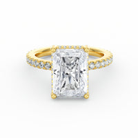 Avery | 4ct Radiant Cut Pavé Band Engagement Ring