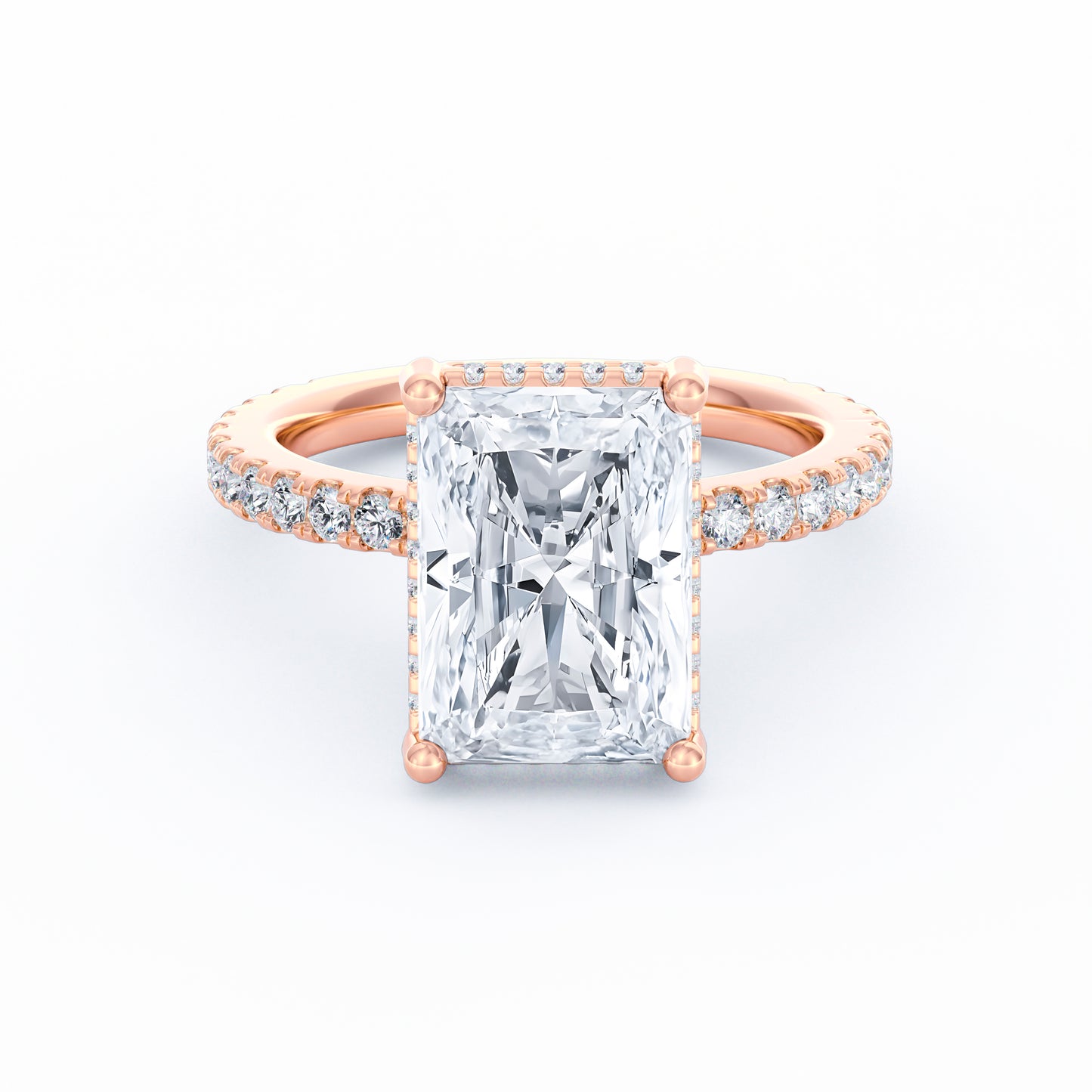Avery | 4ct Radiant Cut Pavé Band Engagement Ring
