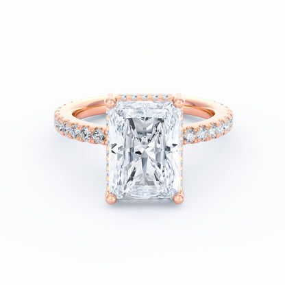 Avery | 4ct Radiant Cut Pavé Band Engagement Ring