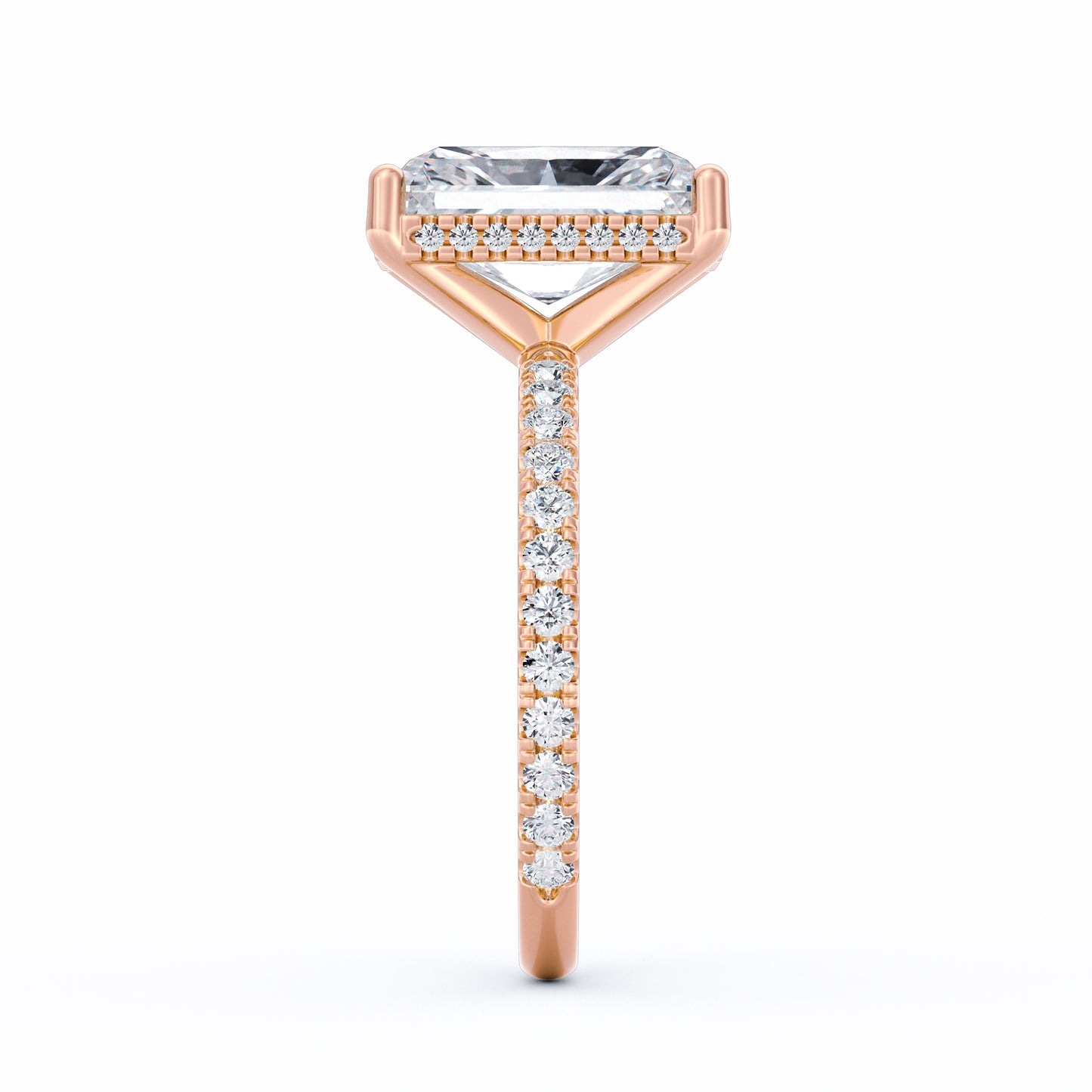 Avery | 4ct Radiant Cut Pavé Band Engagement Ring