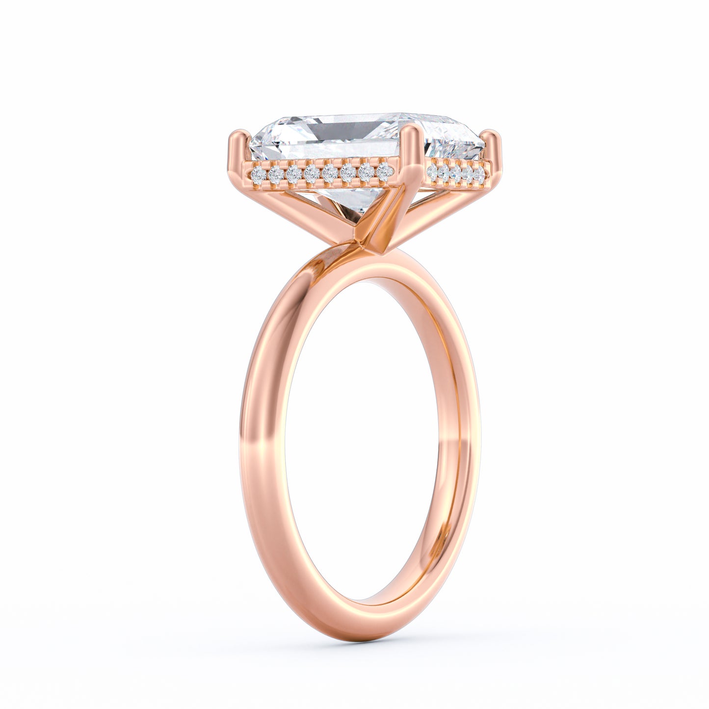 The Sienna | 4ct Radiant Cut Hidden Halo Engagement Ring