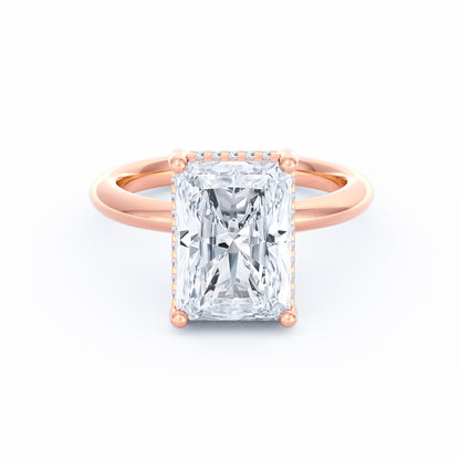 The Sienna | 4ct Radiant Cut Hidden Halo Engagement Ring