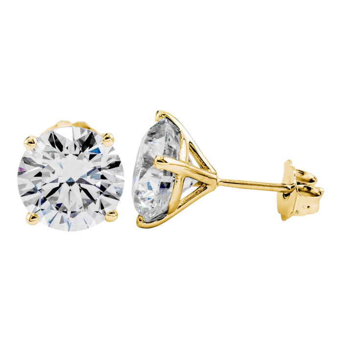 Lab Grown Round Stud Earrings 6.05 TCW Alternate View