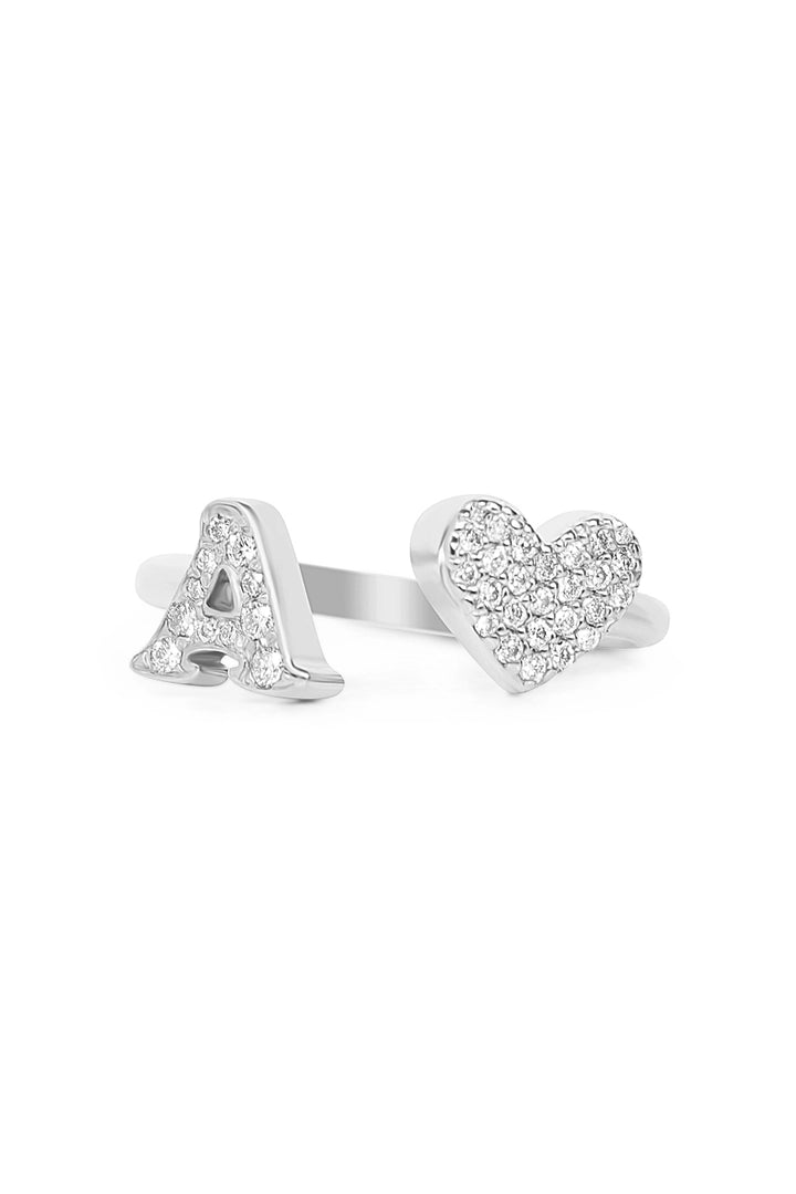 Gold Diamond Initial Ring Letter A