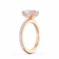 Avery | 2ct Elongated Cushion Cut Pavé Band Engagement Ring