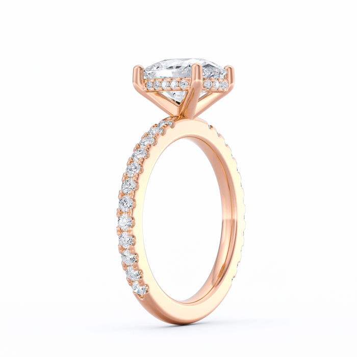 Avery | 2ct Elongated Cushion Cut Pavé Band Engagement Ring
