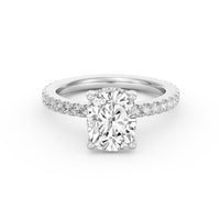 Avery | 2ct Elongated Cushion Cut Pavé Band Engagement Ring