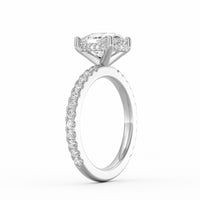 Avery | 2ct Elongated Cushion Cut Pavé Band Engagement Ring