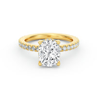 Avery | 2ct Elongated Cushion Cut Pavé Band Engagement Ring