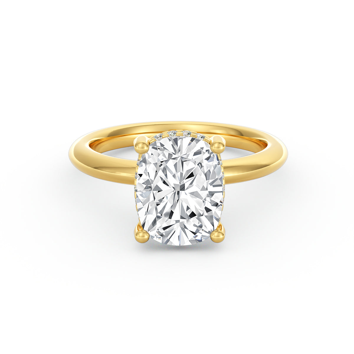 Sienna | 3ct Elongated Cushion Cut Hidden Halo Engagement Ring