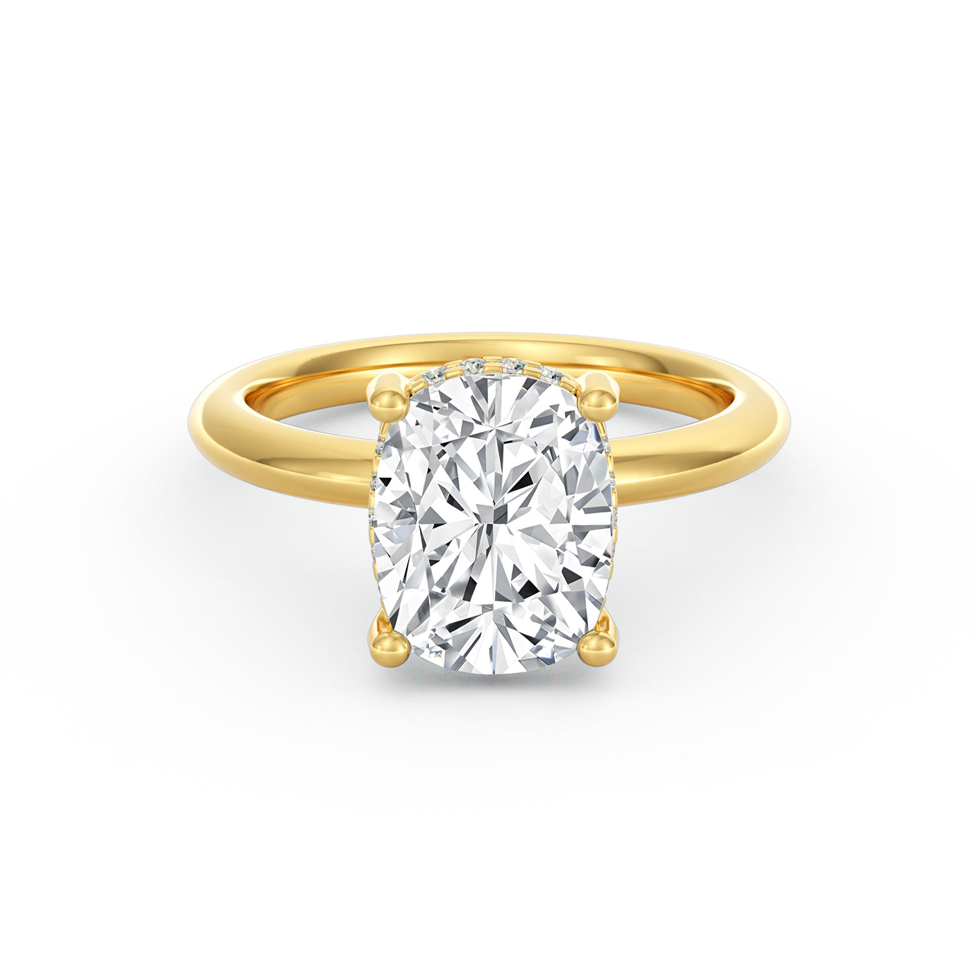 Sienna | 3ct Elongated Cushion Cut Hidden Halo Engagement Ring