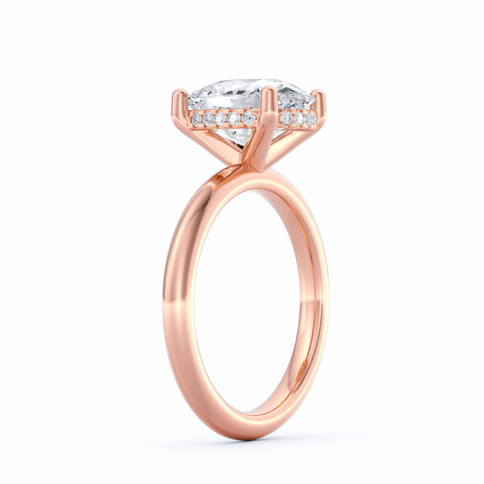 Sienna | 3ct Elongated Cushion Cut Hidden Halo Engagement Ring