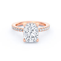 Avery | 3ct Elongated Cushion Cut Pavé Band Engagement Ring