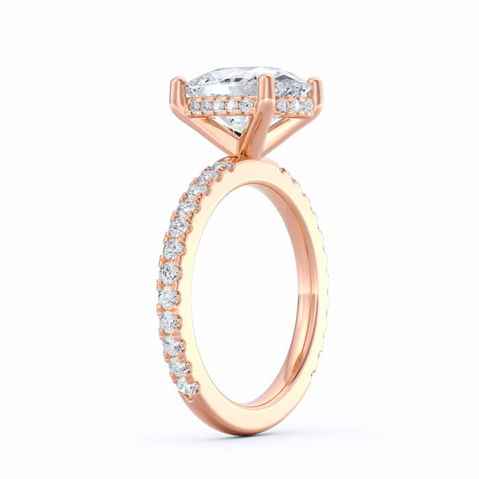 Avery | 3ct Elongated Cushion Cut Pavé Band Engagement Ring