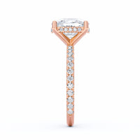 Avery | 3ct Elongated Cushion Cut Pavé Band Engagement Ring