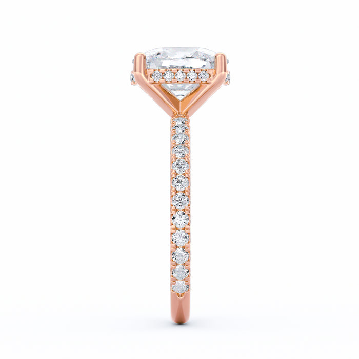 Avery | 3ct Elongated Cushion Cut Pavé Band Engagement Ring
