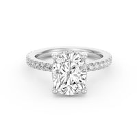 Avery | 3ct Elongated Cushion Cut Pavé Band Engagement Ring