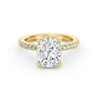 Avery | 3ct Elongated Cushion Cut Pavé Band Engagement Ring