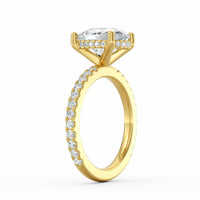 Avery | 3ct Elongated Cushion Cut Pavé Band Engagement Ring