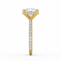 Avery | 3ct Elongated Cushion Cut Pavé Band Engagement Ring