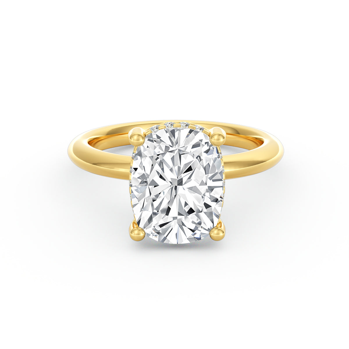 Sienna | 4ct Elongated Cushion Cut Hidden Halo Engagement Ring