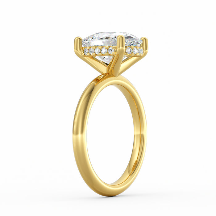 Sienna | 4ct Elongated Cushion Cut Hidden Halo Engagement Ring