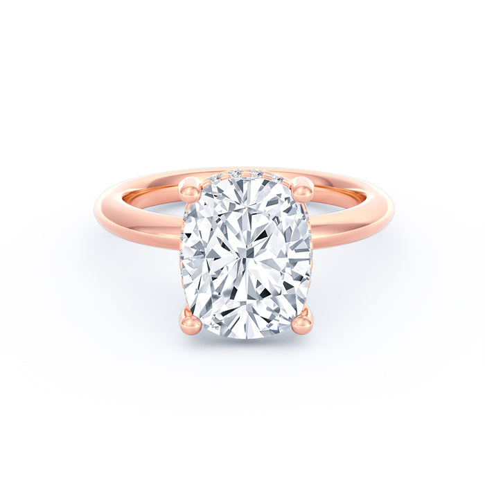 Sienna | 4ct Elongated Cushion Cut Hidden Halo Engagement Ring alternate