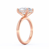 Sienna | 4ct Elongated Cushion Cut Hidden Halo Engagement Ring