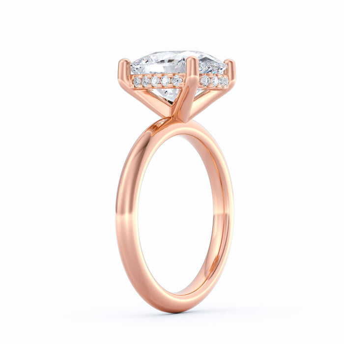 Sienna | 4ct Elongated Cushion Cut Hidden Halo Engagement Ring