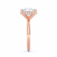 Sienna | 4ct Elongated Cushion Cut Hidden Halo Engagement Ring