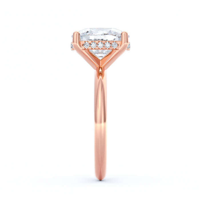 Sienna | 4ct Elongated Cushion Cut Hidden Halo Engagement Ring