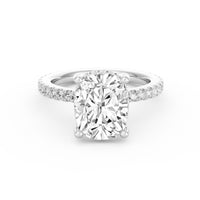 Avery | 4ct Elongated Cushion Cut Pavé Band Engagement Ring