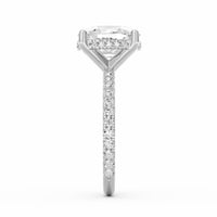 Avery | 4ct Elongated Cushion Cut Pavé Band Engagement Ring