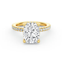 Avery | 4ct Elongated Cushion Cut Pavé Band Engagement Ring