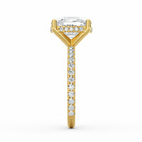 Avery | 4ct Elongated Cushion Cut Pavé Band Engagement Ring