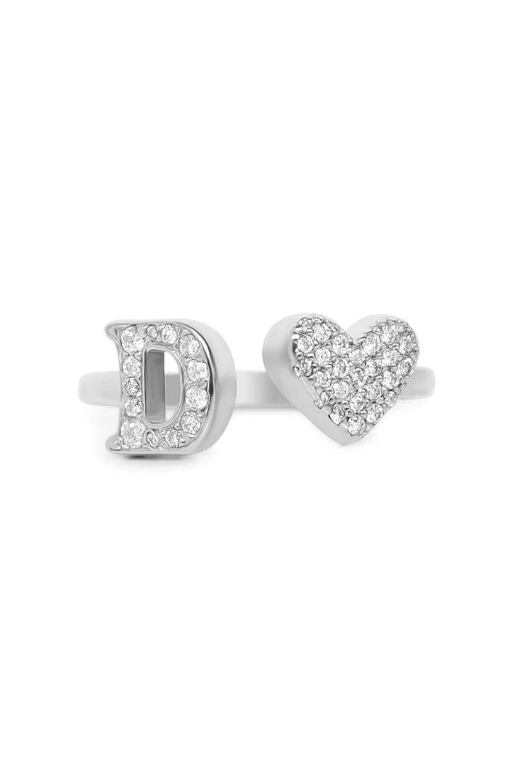 Gold Diamond Initial Ring Letter D